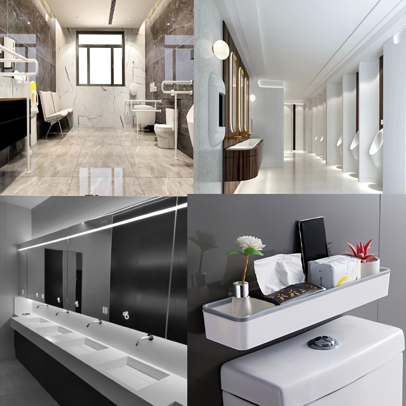 LDQ No-Drill Toilet Caddy & Dispenser – Wall-Mounted Storage Tray for Effortless NZ Bathroom Organisation