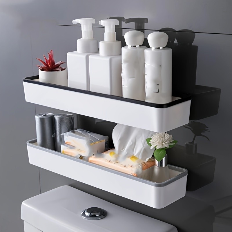 LDQ No-Drill Toilet Caddy & Dispenser – Wall-Mounted Storage Tray for Effortless NZ Bathroom Organisation