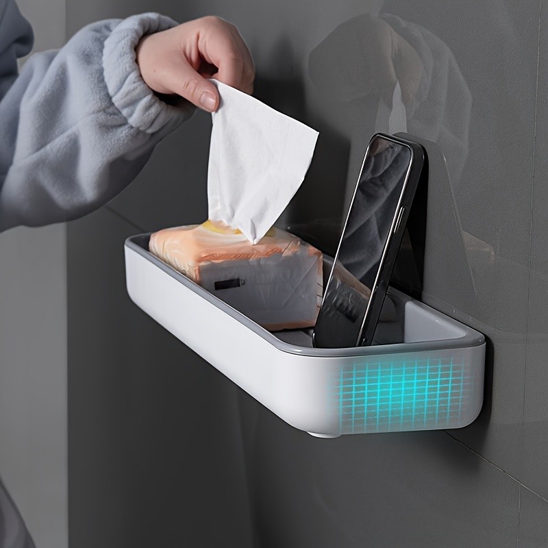 LDQ No-Drill Toilet Caddy & Dispenser – Wall-Mounted Storage Tray for Effortless NZ Bathroom Organisation