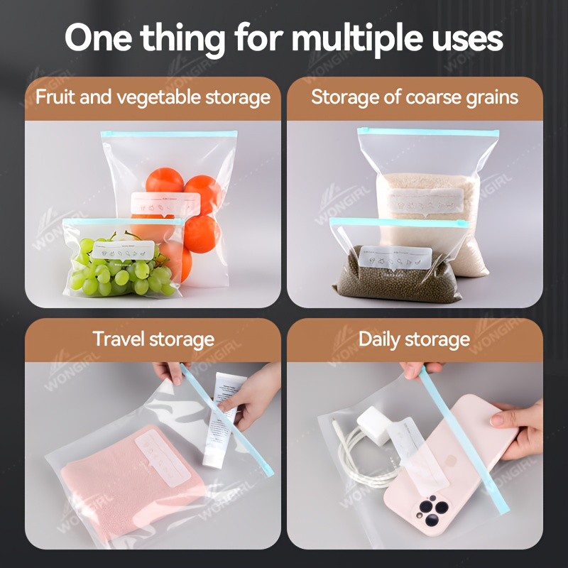 LDQ 60pcs Leak-Proof Food Storage Bag Set – Reusable Multi-Size Kitchen Organisers for Fresher NZ Ingredients