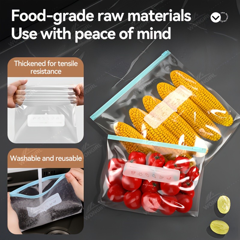LDQ 60pcs Leak-Proof Food Storage Bag Set – Reusable Multi-Size Kitchen Organisers for Fresher NZ Ingredients