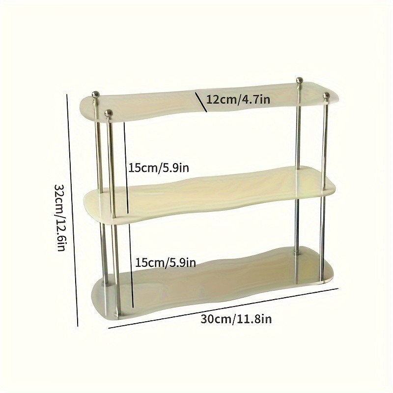 LDQ Two-Tier Acrylic Desktop Shelf – Detachable Space-Saving Organiser for NZ Beauty & Workspaces