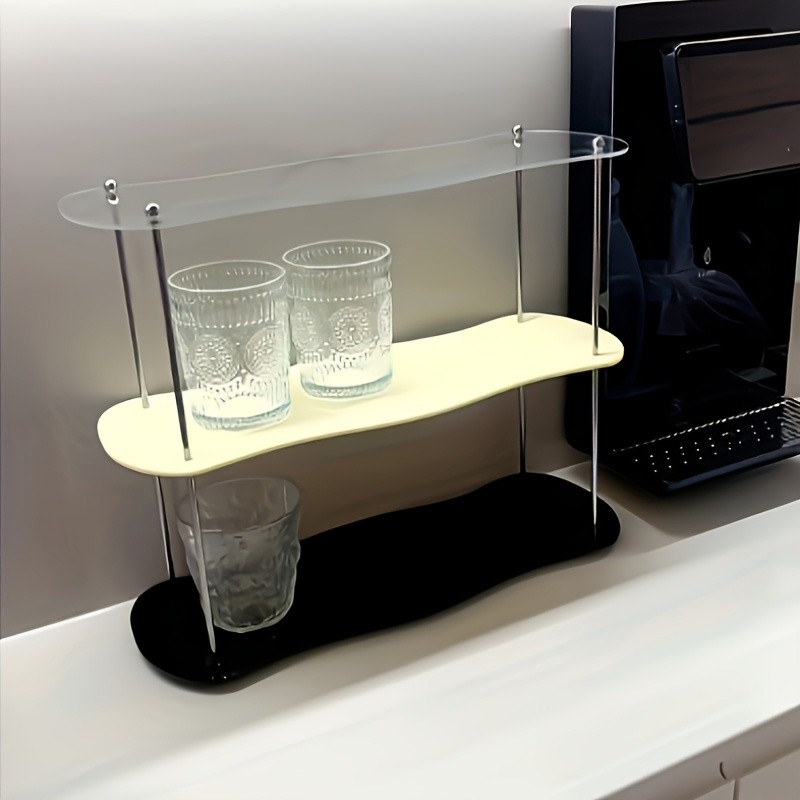 LDQ Two-Tier Acrylic Desktop Shelf – Detachable Space-Saving Organiser for NZ Beauty & Workspaces