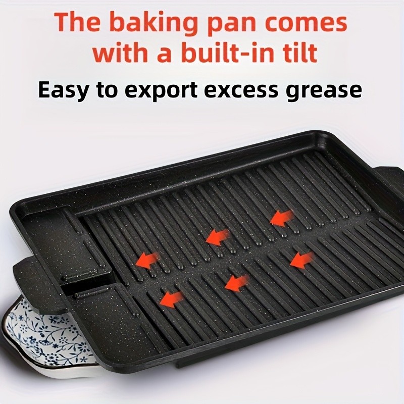LDQ Smokeless Non-Stick Grill Pan – Durable Aluminium Alloy Rectangular Tray for Easy NZ Indoor & Outdoor BBQ