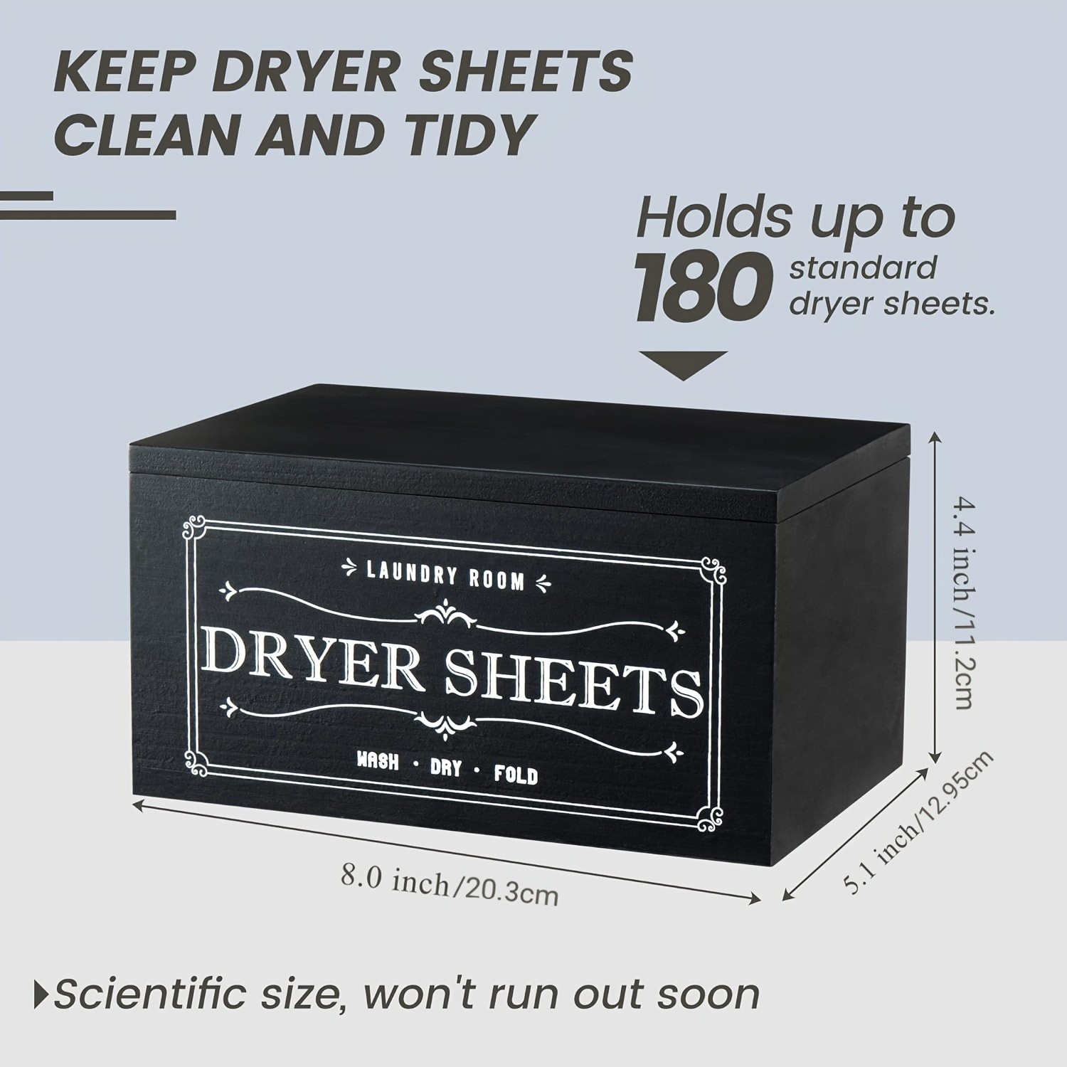 LDQ Rustic Dryer Sheet Holder – Hinged-Lid Farmhouse Container for Neat NZ Laundry Storage & Organisation