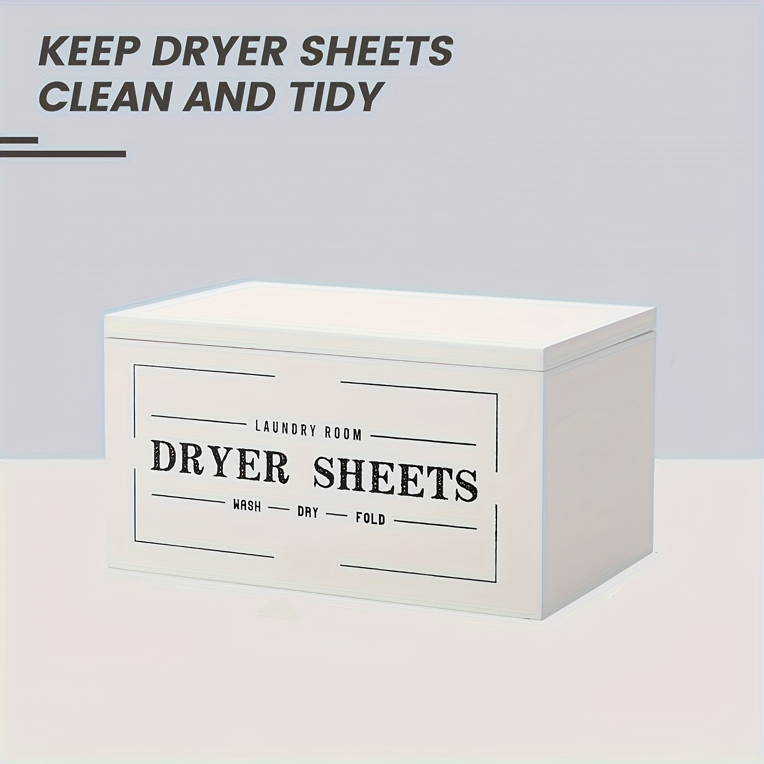 LDQ Rustic Dryer Sheet Holder – Hinged-Lid Farmhouse Container for Neat NZ Laundry Storage & Organisation