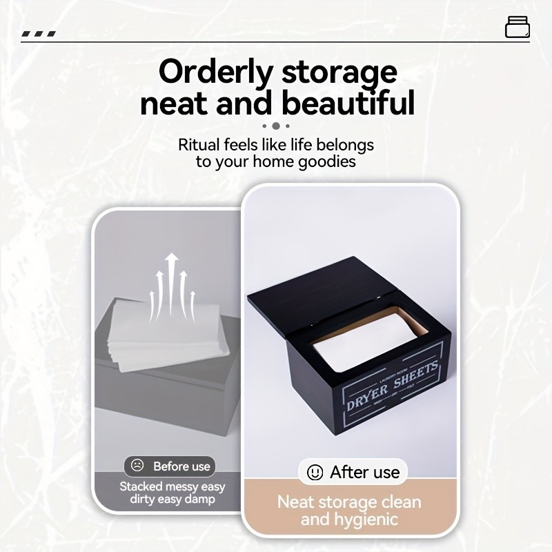 LDQ Rustic Dryer Sheet Holder – Hinged-Lid Farmhouse Container for Neat NZ Laundry Storage & Organisation