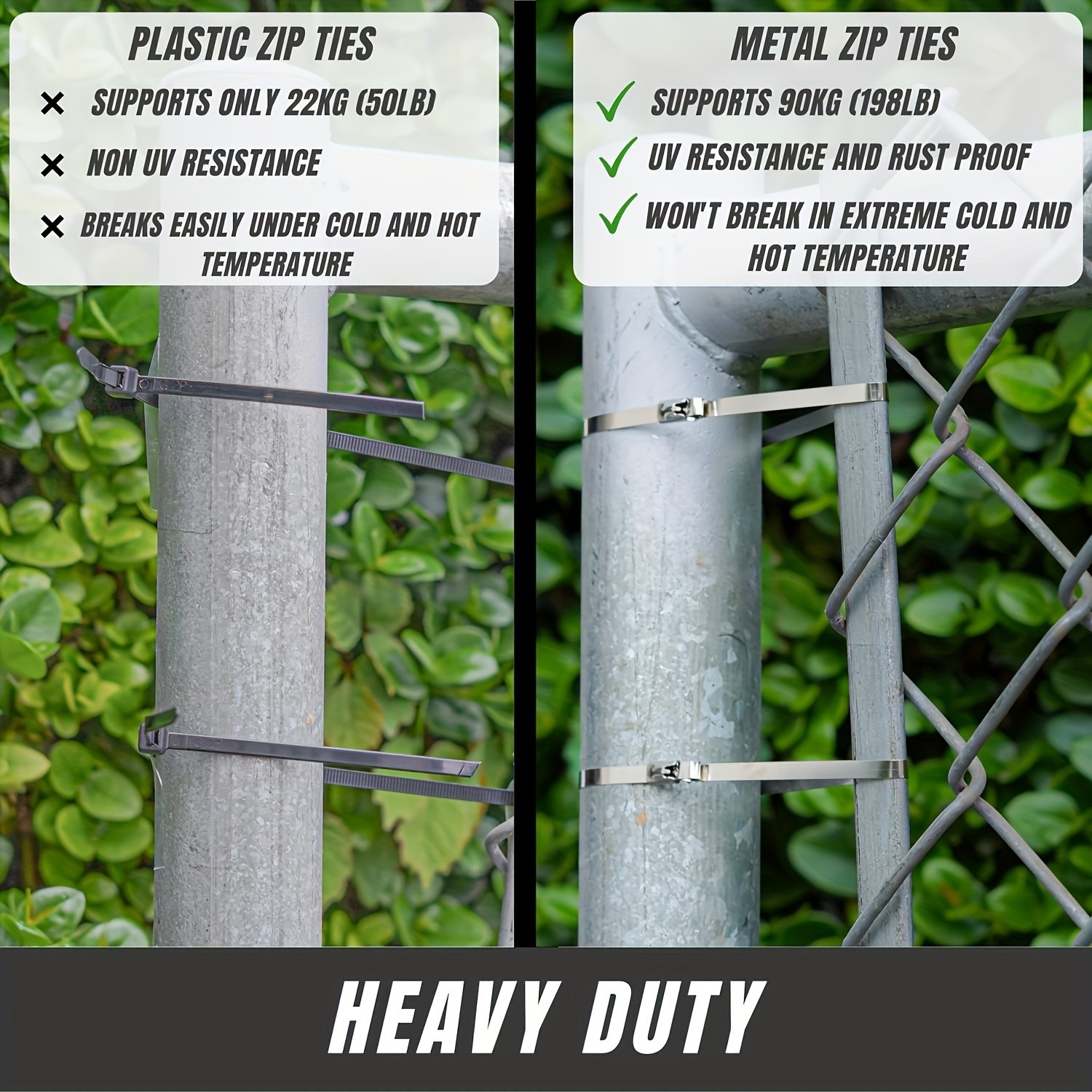 LDQ Heavy-Duty Stainless Steel Zip Ties – 100pcs Rustproof Self-Locking Fasteners for NZ Vehicles, Machinery & Outdoor Use