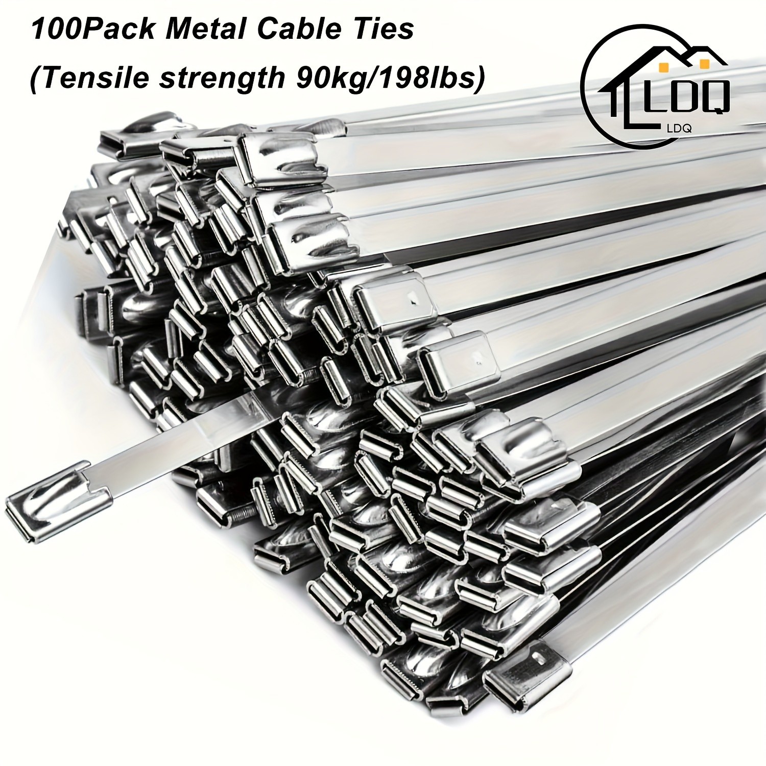 LDQ Heavy-Duty Stainless Steel Zip Ties – 100pcs Rustproof Self-Locking Fasteners for NZ Vehicles, Machinery & Outdoor Use