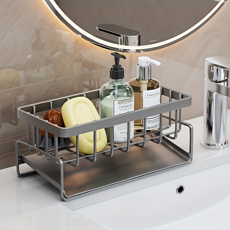 MCMLS Carbon Steel Sink Caddy – Heavy-Duty Black Countertop Rack for Smart NZ Kitchen Organisation