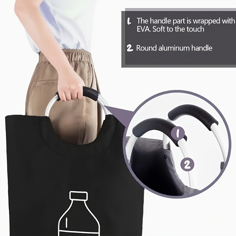 MCMLS Extra-Large Foldable Recycling Bin – Cylindrical Open-Top Storage Basket for NZ Bottles & Home Organisation