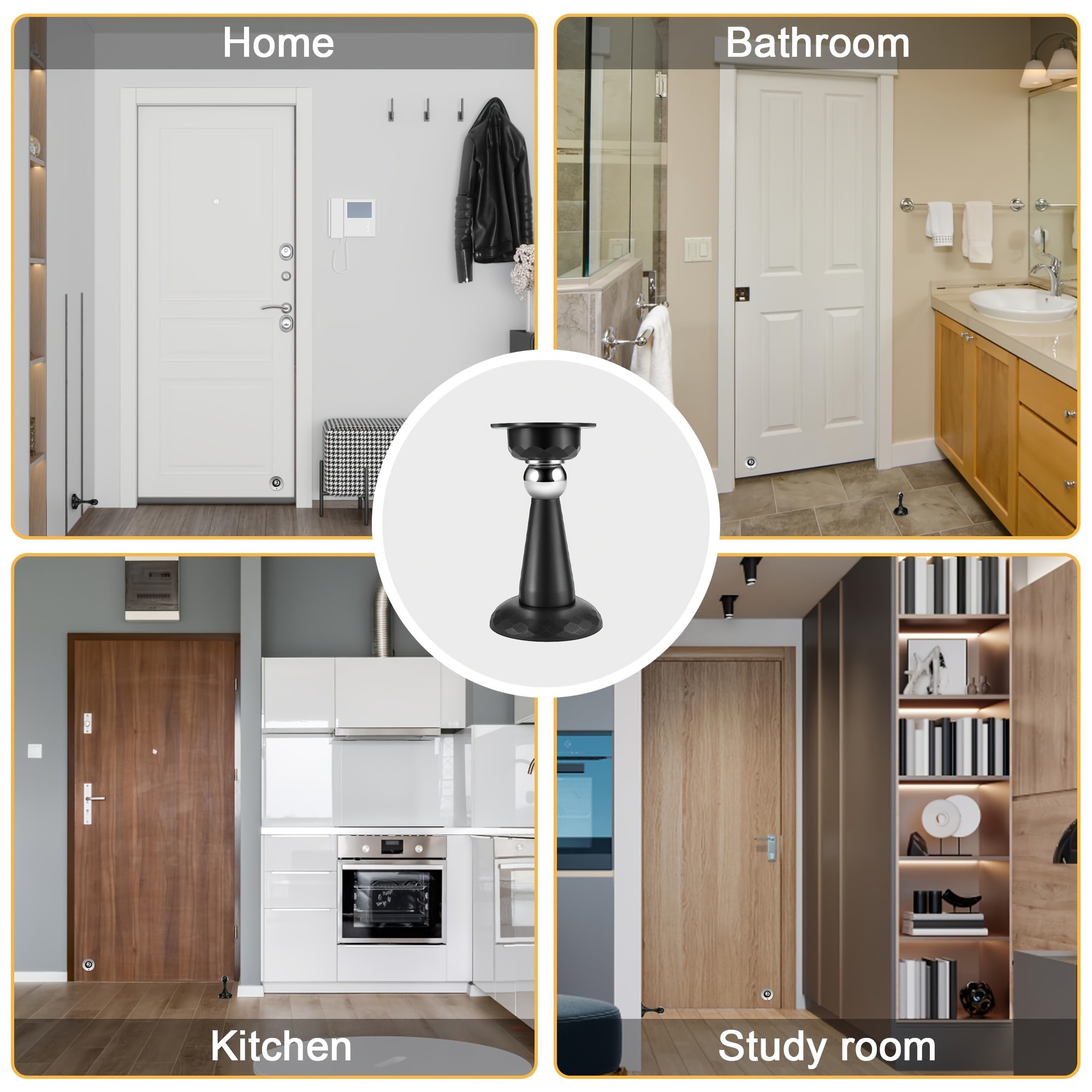 MCMLS Heavy-Duty Magnetic Door Stopper – No-Drill Anti-Slam Holder for Safe & Modern NZ Home Spaces