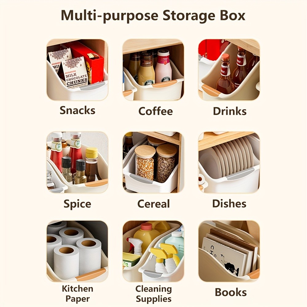 MCMLS Curved-Design Storage Box Set – Heavy-Duty Multi-Compartment Bins for Smart NZ Kitchen & Home Organisation