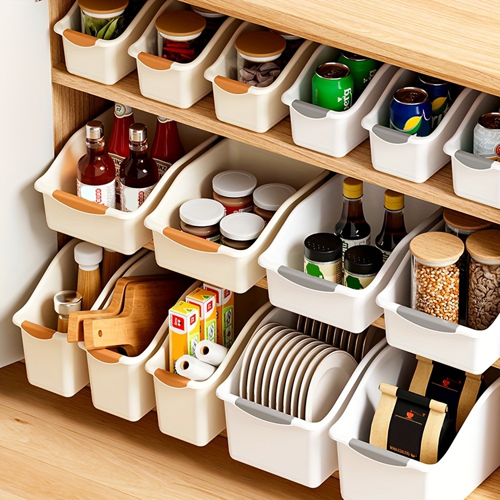 MCMLS Curved-Design Storage Box Set – Heavy-Duty Multi-Compartment Bins for Smart NZ Kitchen & Home Organisation