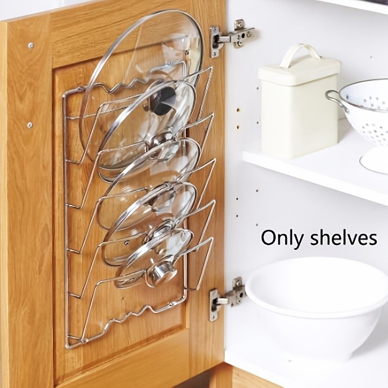 MCMLS Vertical Metal Pot Lid Rack – Heavy-Duty Multi-Tier Space-Saving Holder for NZ Cabinets & Pantries