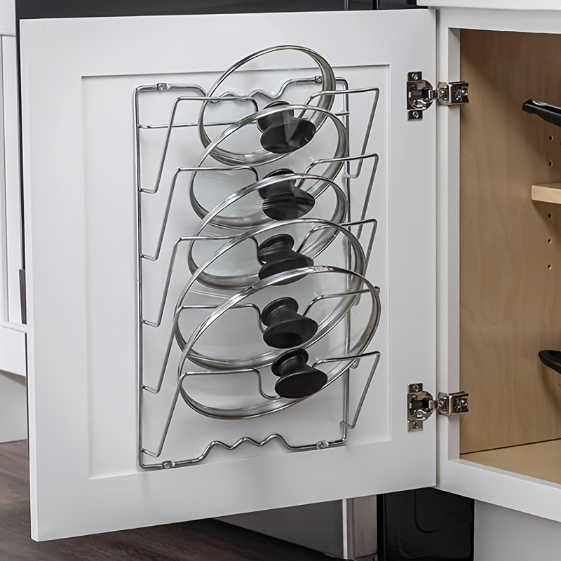 MCMLS Vertical Metal Pot Lid Rack – Heavy-Duty Multi-Tier Space-Saving Holder for NZ Cabinets & Pantries