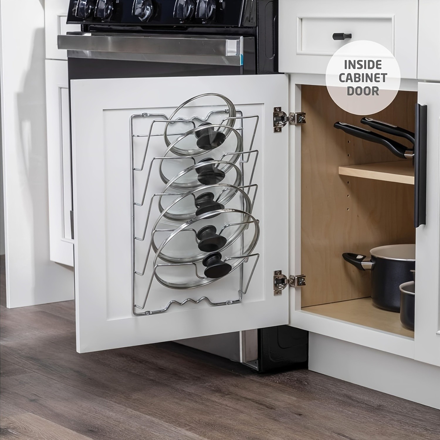 MCMLS Vertical Metal Pot Lid Rack – Heavy-Duty Multi-Tier Space-Saving Holder for NZ Cabinets & Pantries