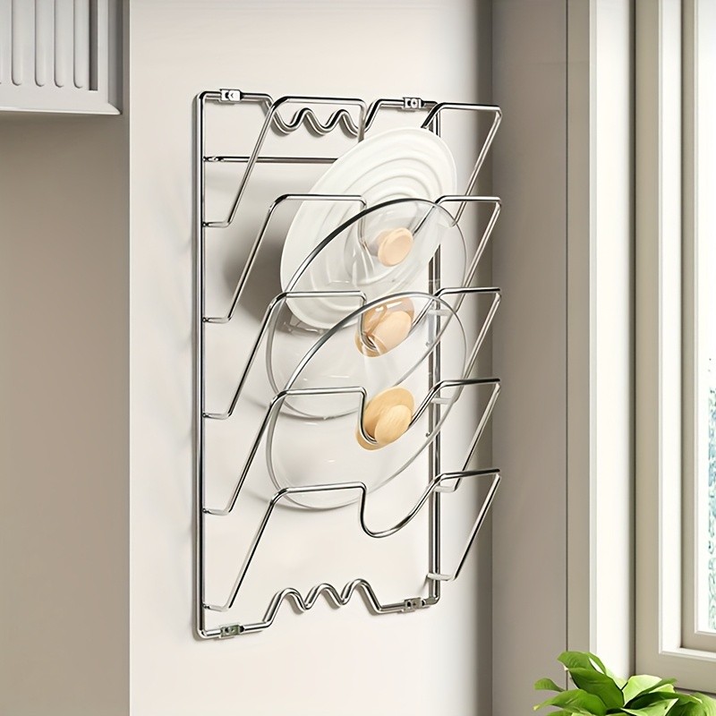 MCMLS Vertical Metal Pot Lid Rack – Heavy-Duty Multi-Tier Space-Saving Holder for NZ Cabinets & Pantries