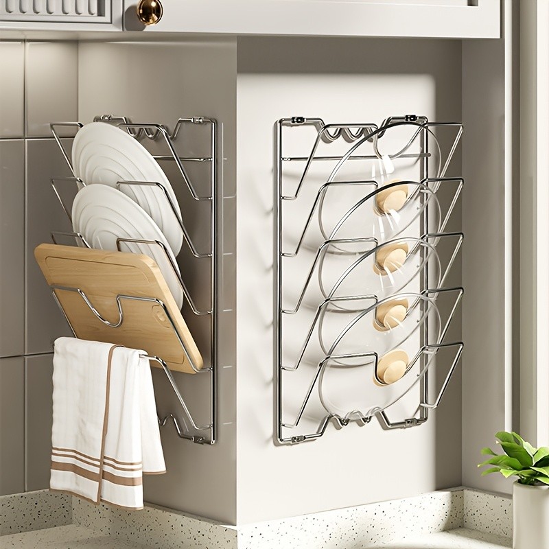 MCMLS Vertical Metal Pot Lid Rack – Heavy-Duty Multi-Tier Space-Saving Holder for NZ Cabinets & Pantries