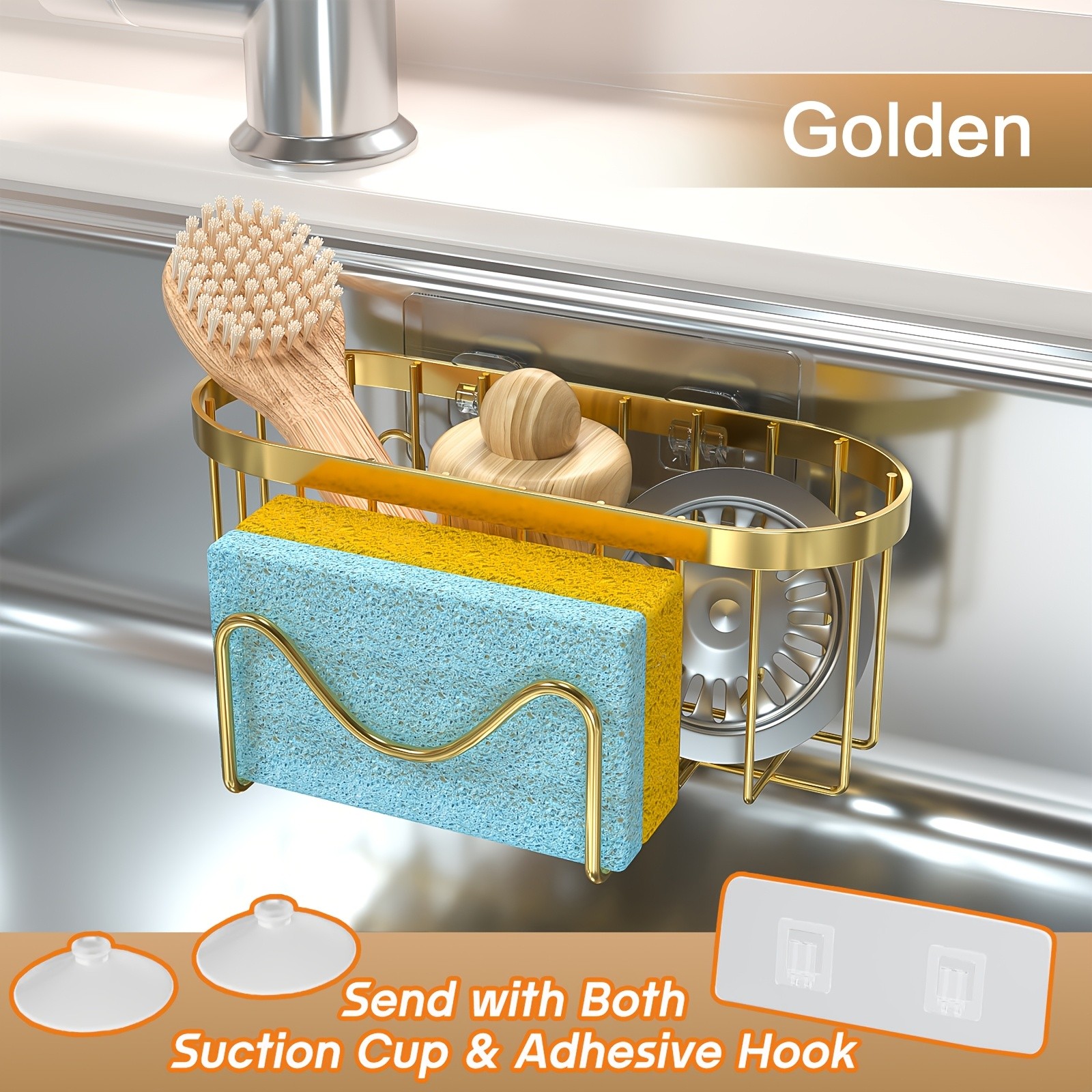 MCMLS 2-in-1 Stainless Steel Wall-Mounted Sink Caddy – Heavy-Duty Over-Sink Storage Rack for Modern NZ Kitchens