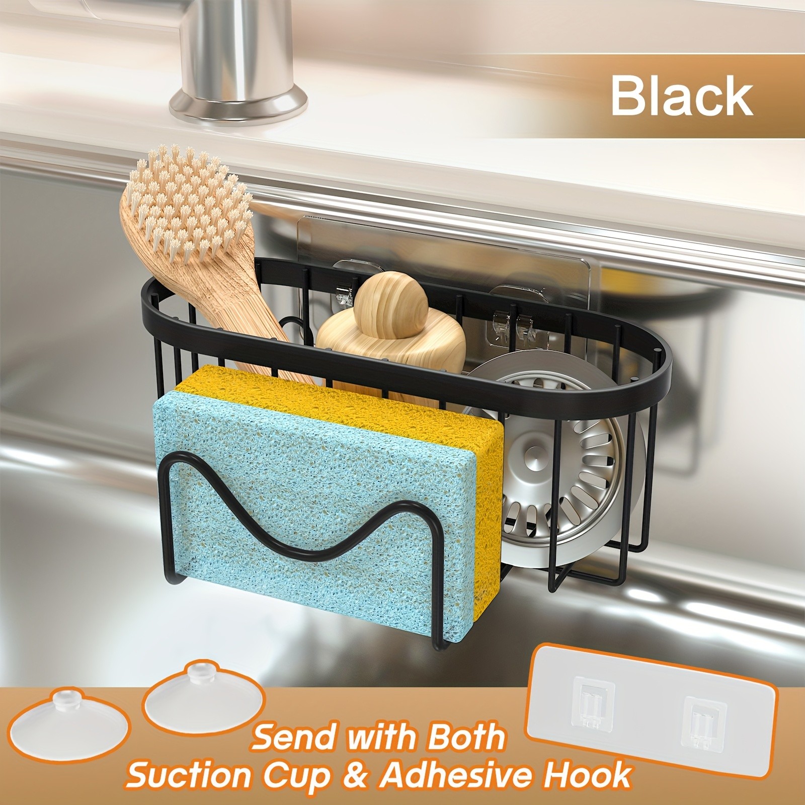 MCMLS 2-in-1 Stainless Steel Wall-Mounted Sink Caddy – Heavy-Duty Over-Sink Storage Rack for Modern NZ Kitchens