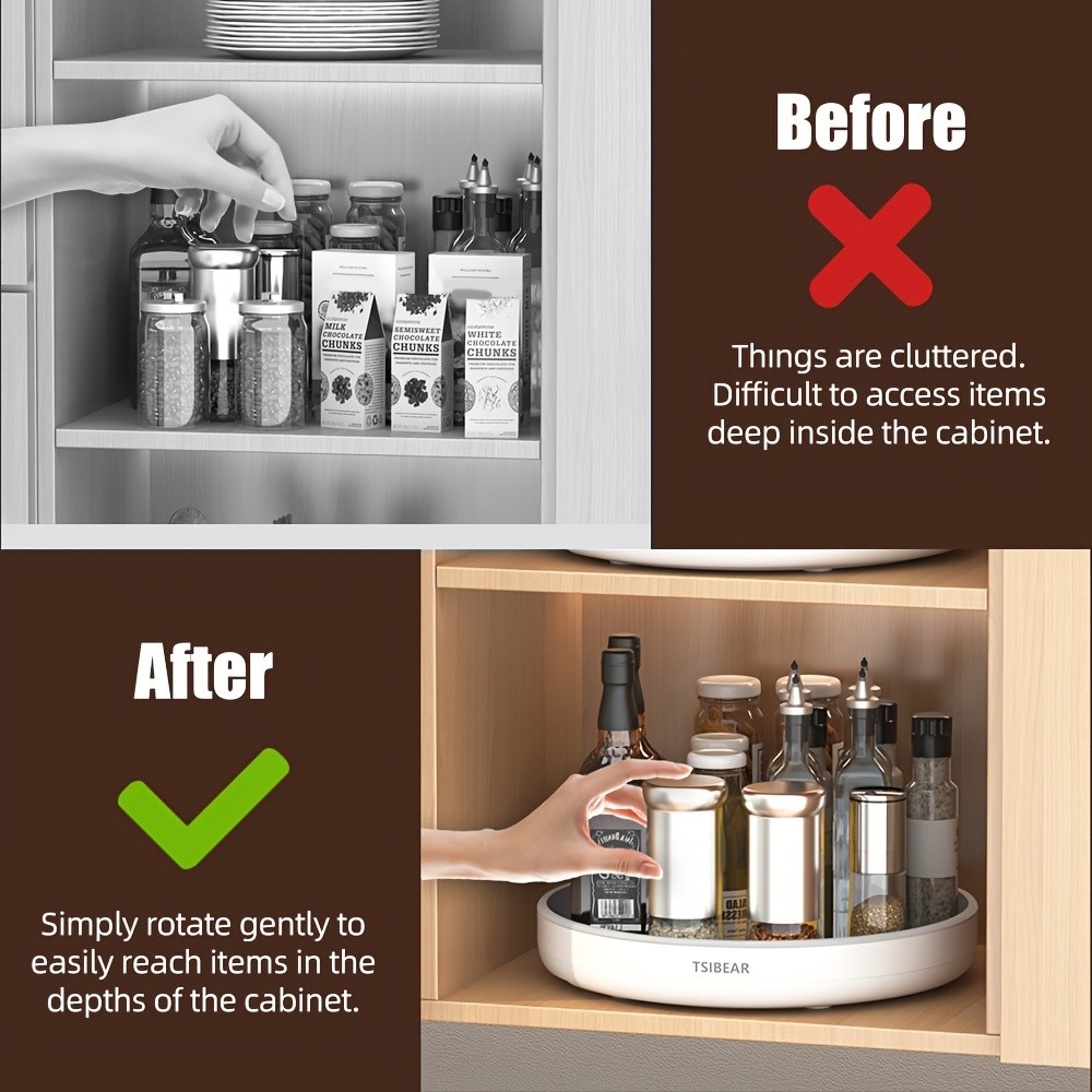 MCMLS 360° Rotating Storage Organizer – Space-Saving 10-Inch Multi-Purpose Spinning Tray for NZ Kitchens & Pantries