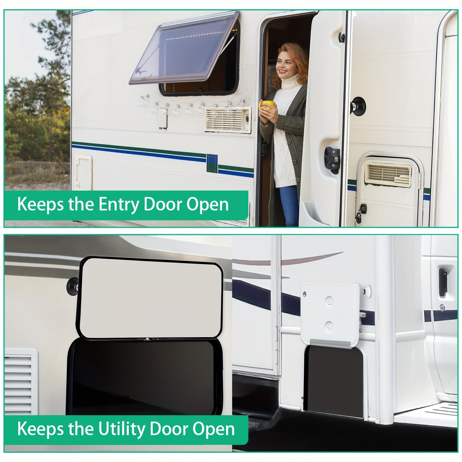 MCMLS Heavy-Duty Magnetic RV Door Holder – Anti-Collision, Non-Slip Door Stopper for NZ Campers, Motorhomes & Indoor Use