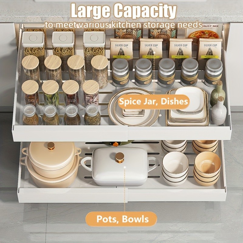 MCMLS Expandable Pull-Out Cabinet Rack – Heavy-Duty Adjustable Under-Sink Organizer for NZ Kitchens & Pantries
