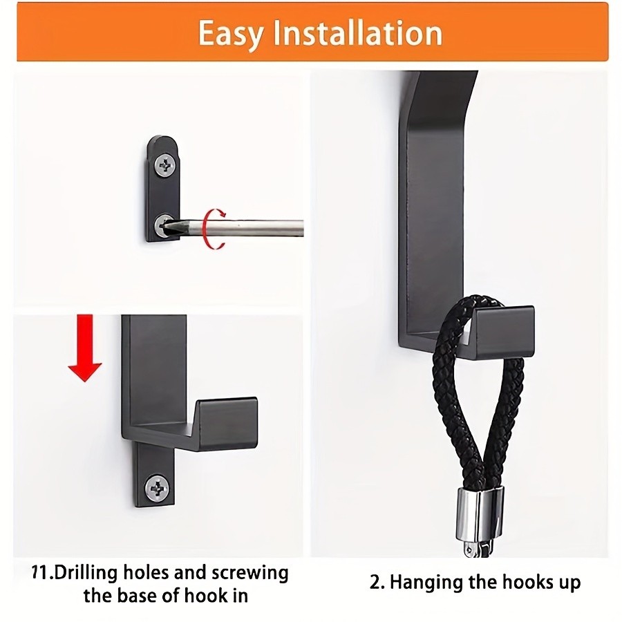 MCMLS Stainless Steel Double-Hook Wall Rack Set – 6pcs Modern Space-Saving Mounts for NZ Hallways, Kitchens & Bathrooms