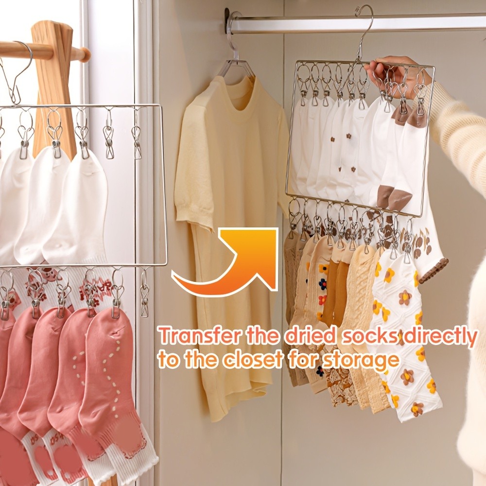 MCMLS Heavy-Duty Stainless Steel 2-Tier Hat Hanger Organizer – 20-Clip Over-Door/ Ceiling Mount for NZ Closet & Laundry Storage