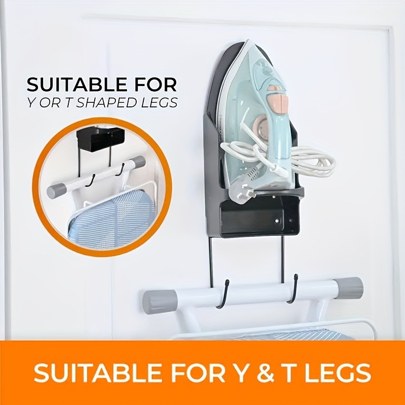 MCMLS Heavy-Duty Ironing Board Holder – Wall-Mounted Space-Saving Rack with Dual Hooks for NZ Homes & Apartments