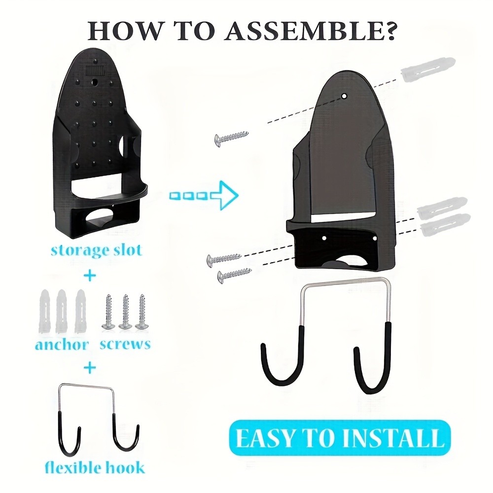 MCMLS Heavy-Duty Ironing Board Holder – Wall-Mounted Space-Saving Rack with Dual Hooks for NZ Homes & Apartments