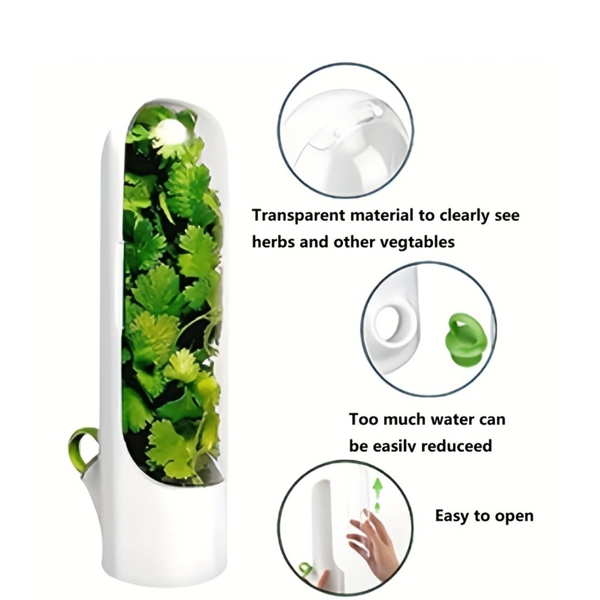 YUHUPHYLLIC Herb & Vegetable Preservation Pod – Fresh Coriander & Mint Container for Long-Lasting NZ Fridge Storage