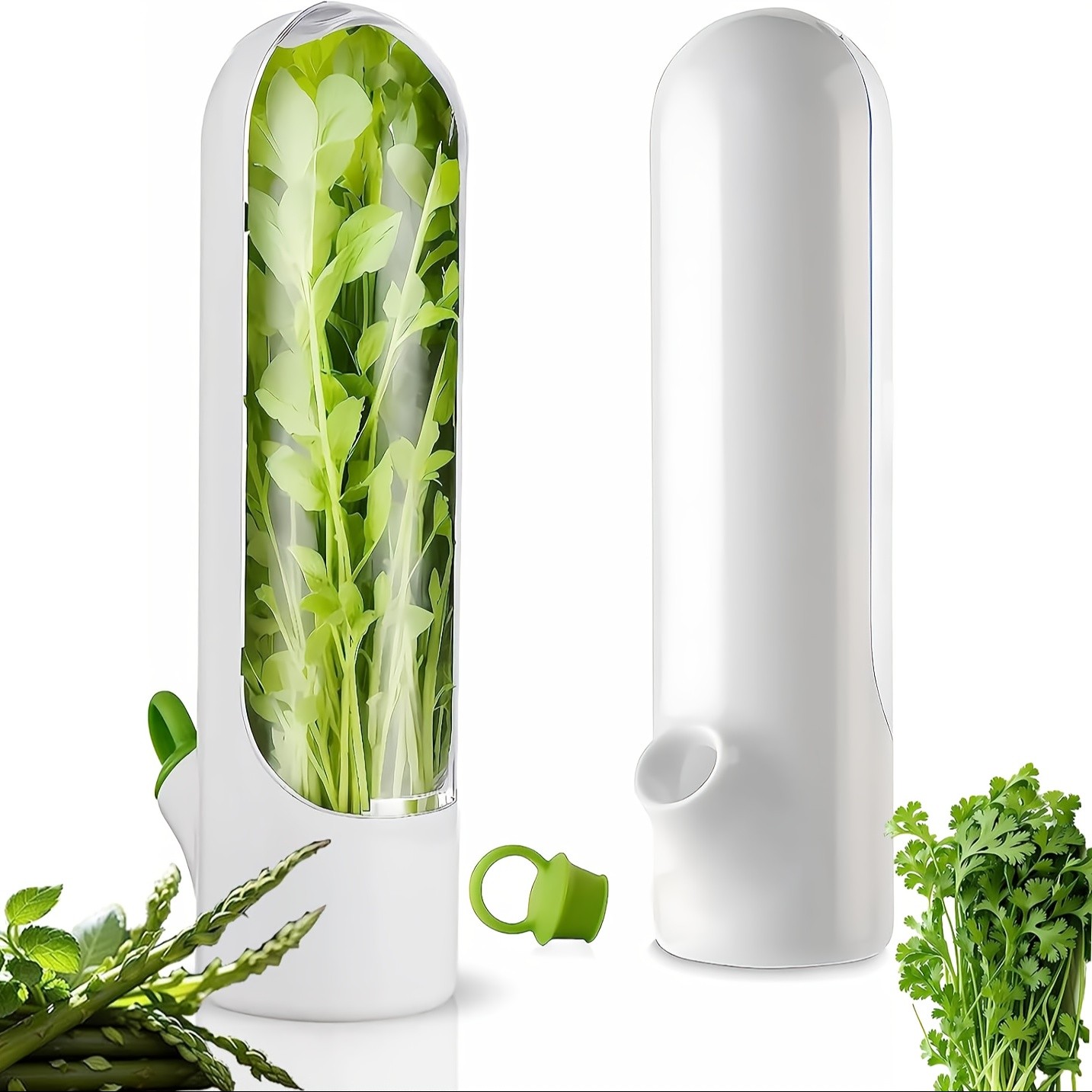YUHUPHYLLIC Herb & Vegetable Preservation Pod – Fresh Coriander & Mint Container for Long-Lasting NZ Fridge Storage