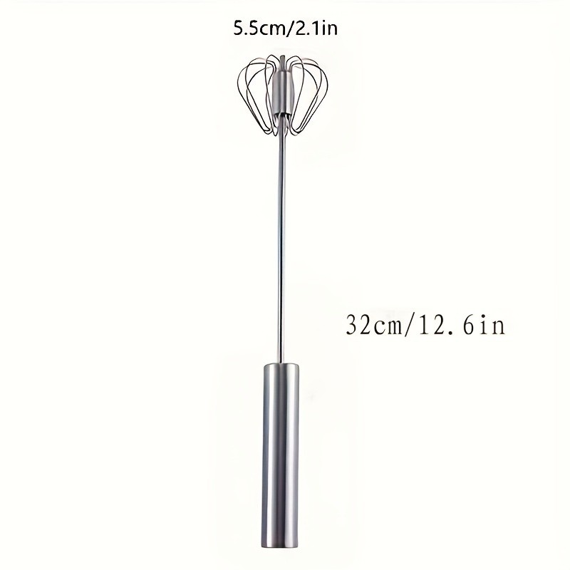 YUHUPHYLLIC Stainless Steel Semi-Automatic Hand Whisk – 3-Loop Manual Whisk for Efficient Mixing & Milk Foam in NZ Kitchens