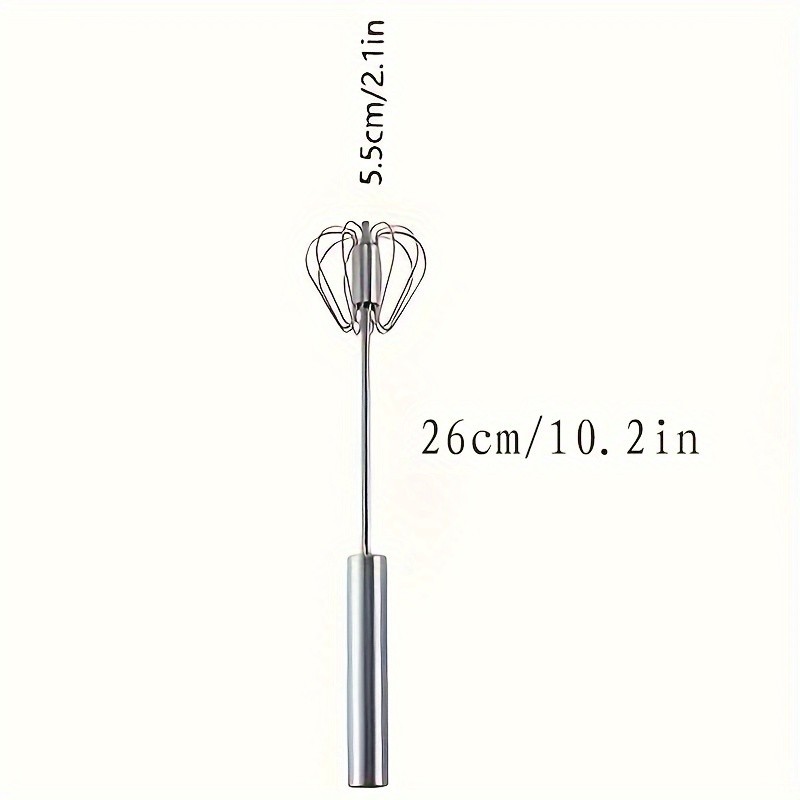 YUHUPHYLLIC Stainless Steel Semi-Automatic Hand Whisk – 3-Loop Manual Whisk for Efficient Mixing & Milk Foam in NZ Kitchens