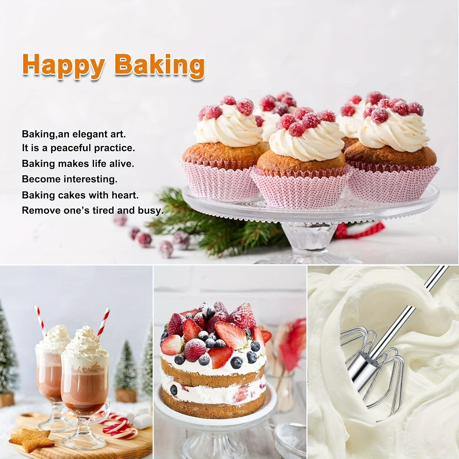 YUHUPHYLLIC Stainless Steel Semi-Automatic Hand Whisk – 3-Loop Manual Whisk for Efficient Mixing & Milk Foam in NZ Kitchens