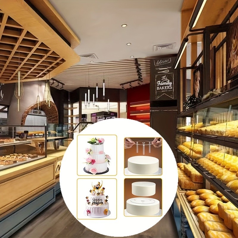 YUHUPHYLLIC 4pcs Reusable Cake Tier Set – Transparent Dividers & Cake Pins for Multi-Layered Cakes