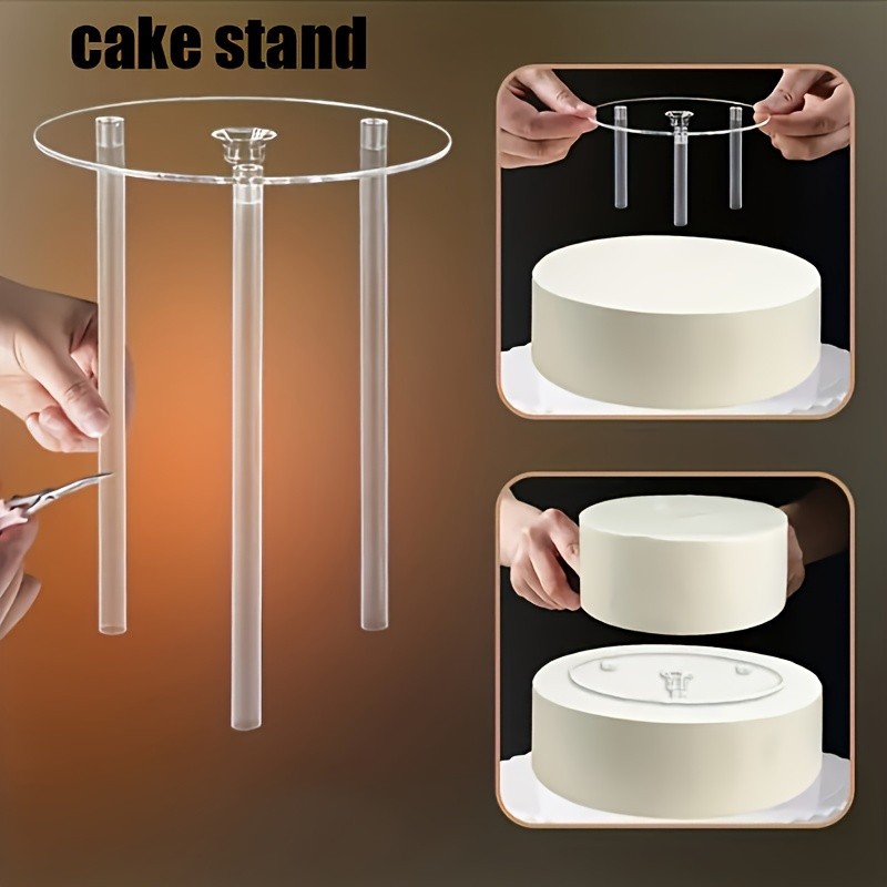 YUHUPHYLLIC 4pcs Reusable Cake Tier Set – Transparent Dividers & Cake Pins for Multi-Layered Cakes