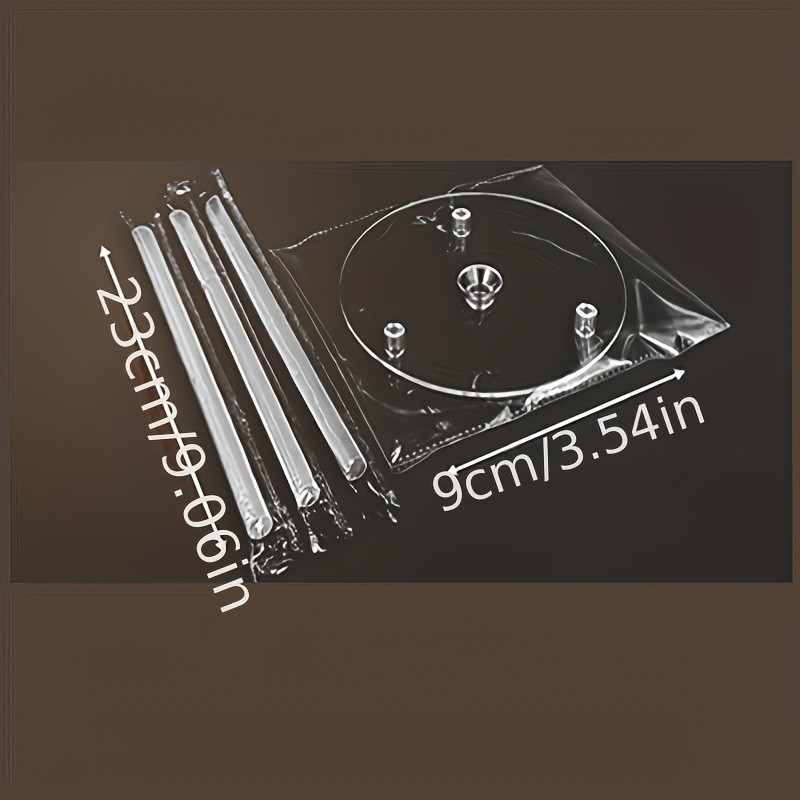 YUHUPHYLLIC 4pcs Reusable Cake Tier Set – Transparent Dividers & Cake Pins for Multi-Layered Cakes