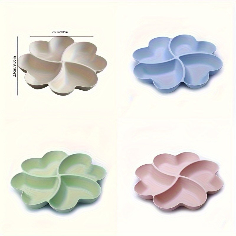 YUHUPHYLLIC Heart-Shaped Divided Fruit Tray – Reusable Snack & Dessert Platter for NZ Parties & Home Use
