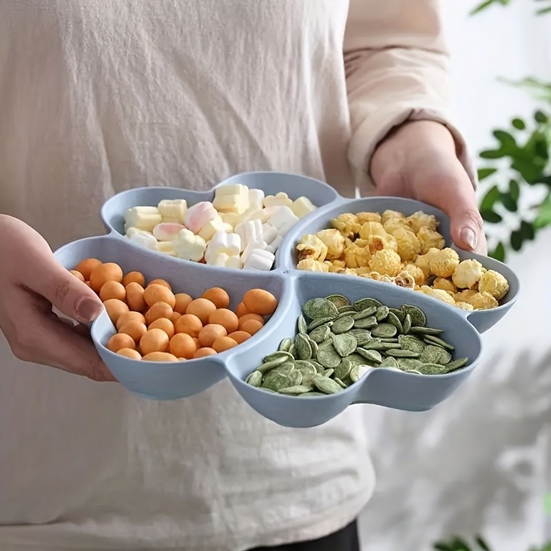 YUHUPHYLLIC Heart-Shaped Divided Fruit Tray – Reusable Snack & Dessert Platter for NZ Parties & Home Use
