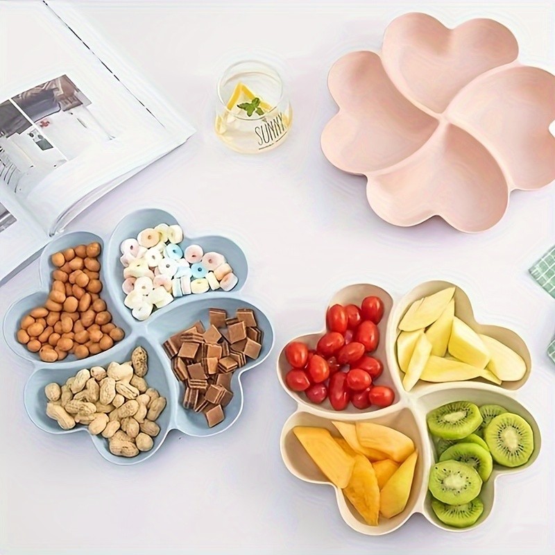 YUHUPHYLLIC Heart-Shaped Divided Fruit Tray – Reusable Snack & Dessert Platter for NZ Parties & Home Use