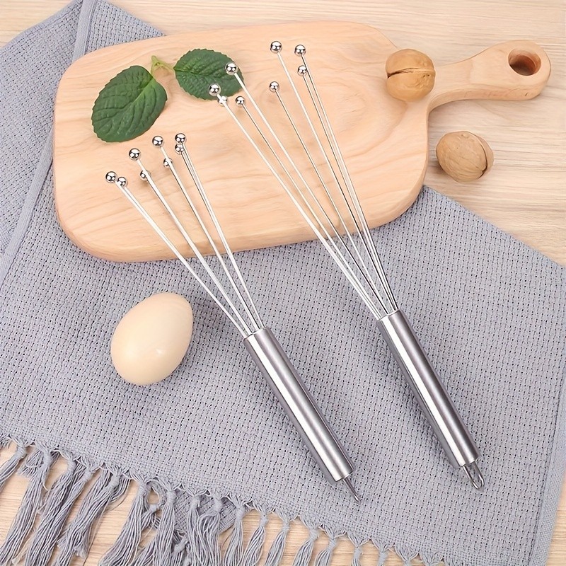 YUHUPHYLLIC 25.4cm Stainless Steel Bead Whisk – Handheld Egg, Cream & Sauce Whisk for NZ Kitchens
