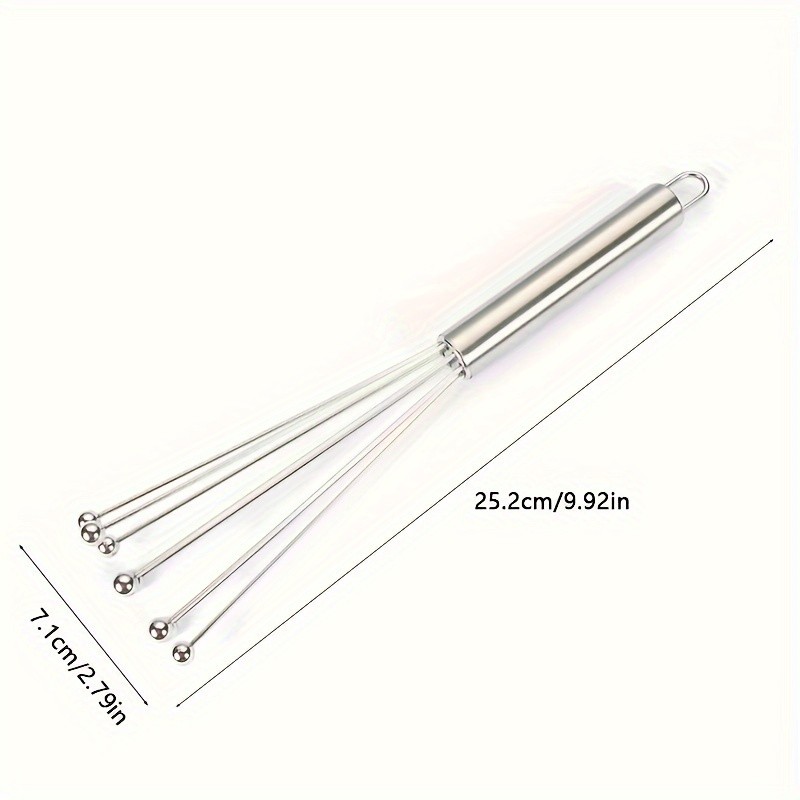 YUHUPHYLLIC 25.4cm Stainless Steel Bead Whisk – Handheld Egg, Cream & Sauce Whisk for NZ Kitchens