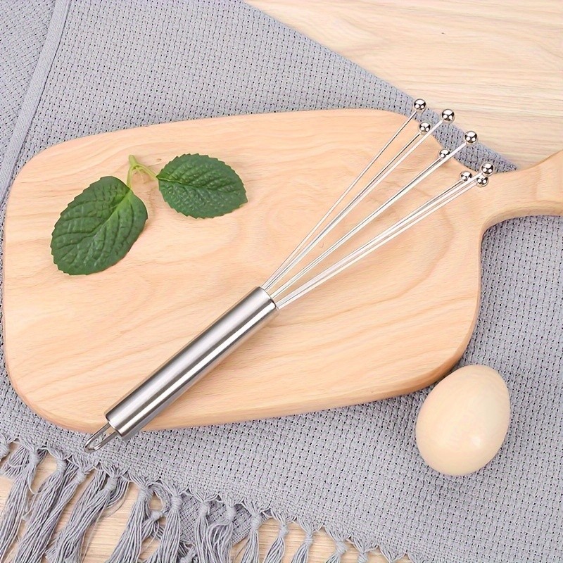 YUHUPHYLLIC 25.4cm Stainless Steel Bead Whisk – Handheld Egg, Cream & Sauce Whisk for NZ Kitchens