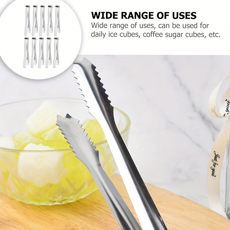 YUHUPHYLLIC Stainless Steel Ice Tongs – Multifunctional Food Tongs for NZ Kitchens, BBQs, and Buffets