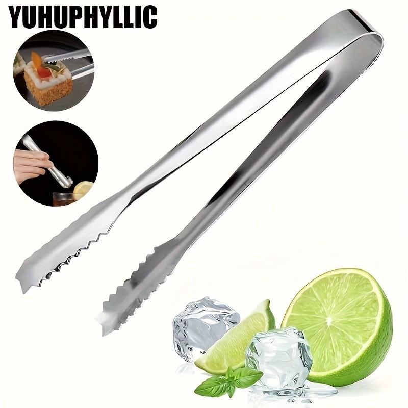 YUHUPHYLLIC Stainless Steel Ice Tongs – Multifunctional Food Tongs for NZ Kitchens, BBQs, and Buffets