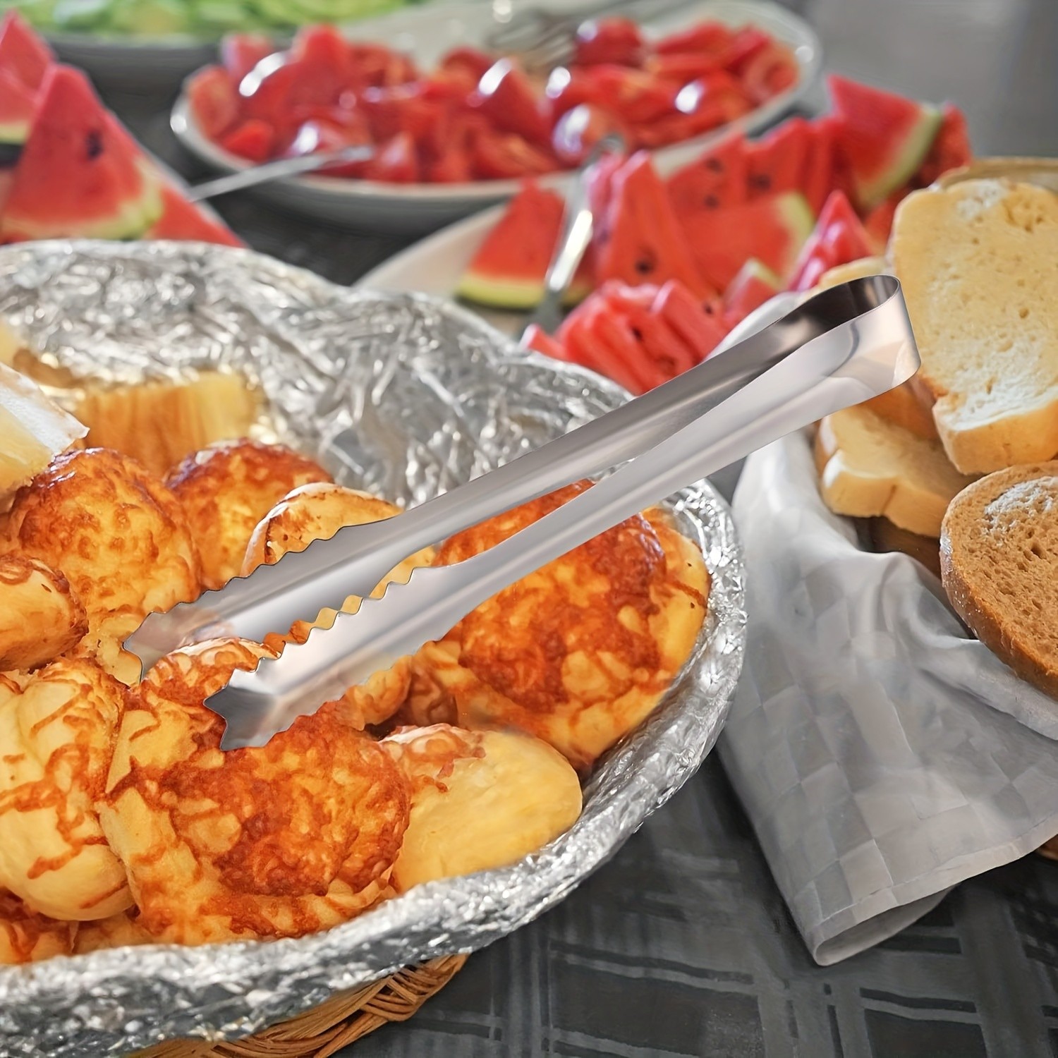 YUHUPHYLLIC Stainless Steel Ice Tongs – Multifunctional Food Tongs for NZ Kitchens, BBQs, and Buffets