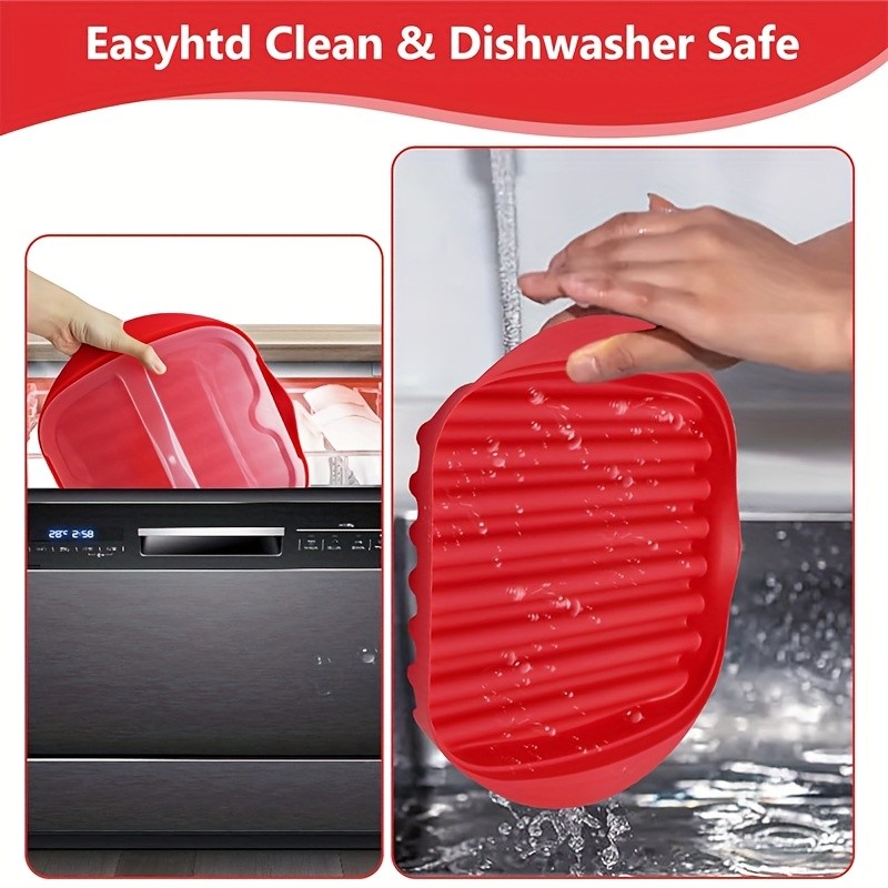 YUHUPHYLLIC Microwave Bacon Cooker Tray with Lid – Non-Slip, Fat-Draining Design for Quick Bacon Prep in NZ Kitchens